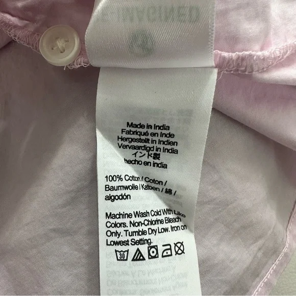 J. Crew Ruffle Trim Cotton Button Up Shirt Light Pink Size 20 Feminine NWT - Picture 5 of 9